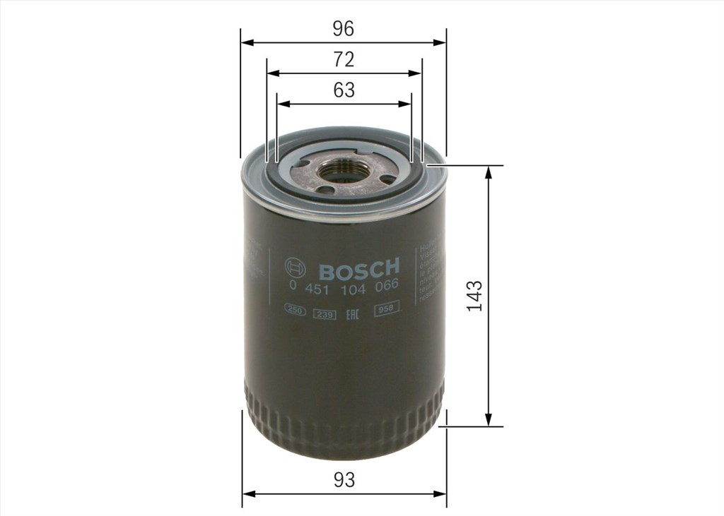 olajszűrő BOSCH 0 451 104 066 for KOMATSU, DEUTZ-FAHR, POCLAIN, CLAAS, … 5. kép