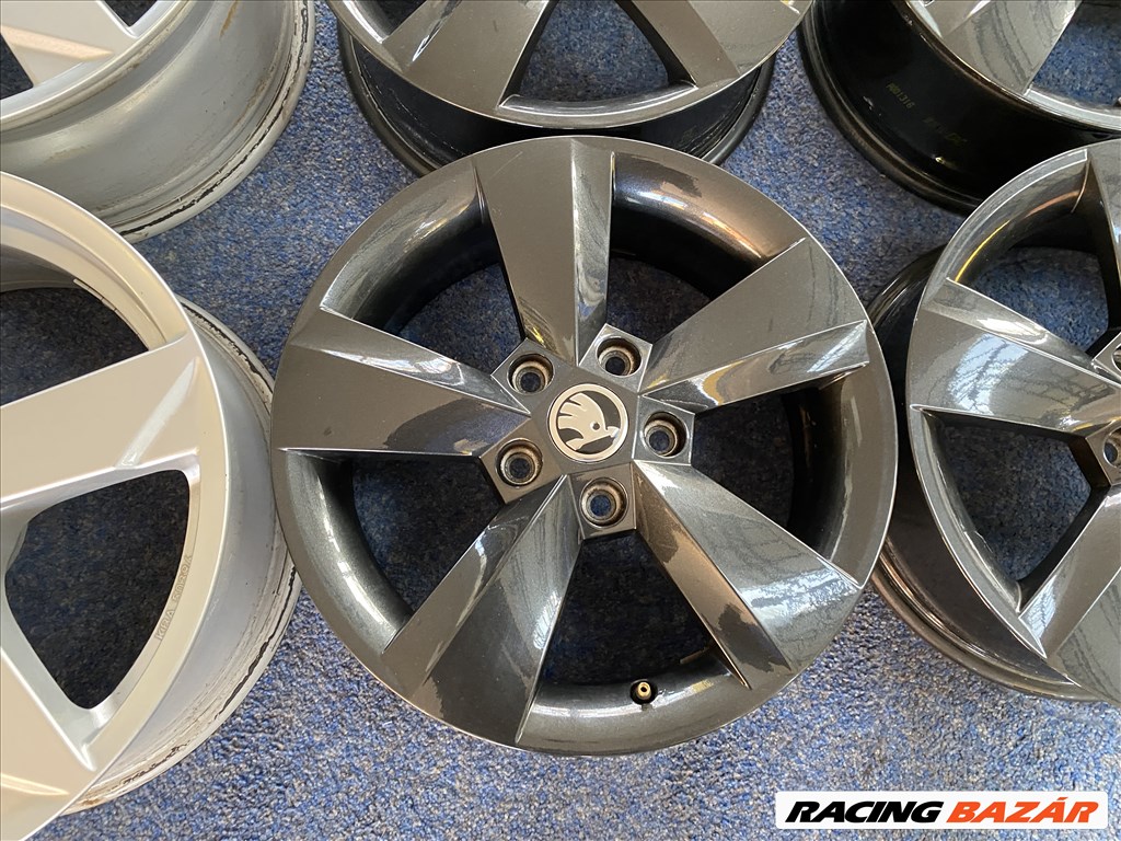 (3454)  Skoda 16 gyári alufelni felni, 5x112, Octavia 5. kép