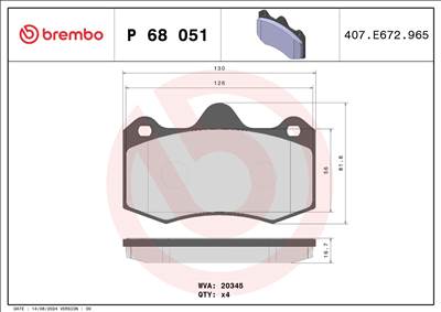 Fékbetét készlet BREMBO P 68 051 for RENAULT