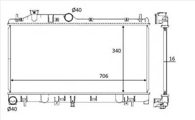 NRF 59116 - Vízhűtő (Hűtőradiátor) SUBARU