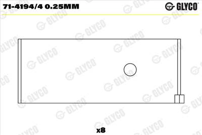 GLYCO 71-4194/4 0.25mm - hajtókar csapágy DODGE FIAT FORD FORD AUSTRALIA GALLOPER HYUNDAI HYUNDAI (H