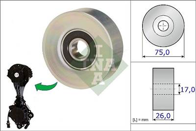 Szíjtárcsa/vezetőgörgő, hosszbordás szíj Schaeffler INA 532 0676 10 for BMW, MINI, CITROËN, PEUGEOT, …