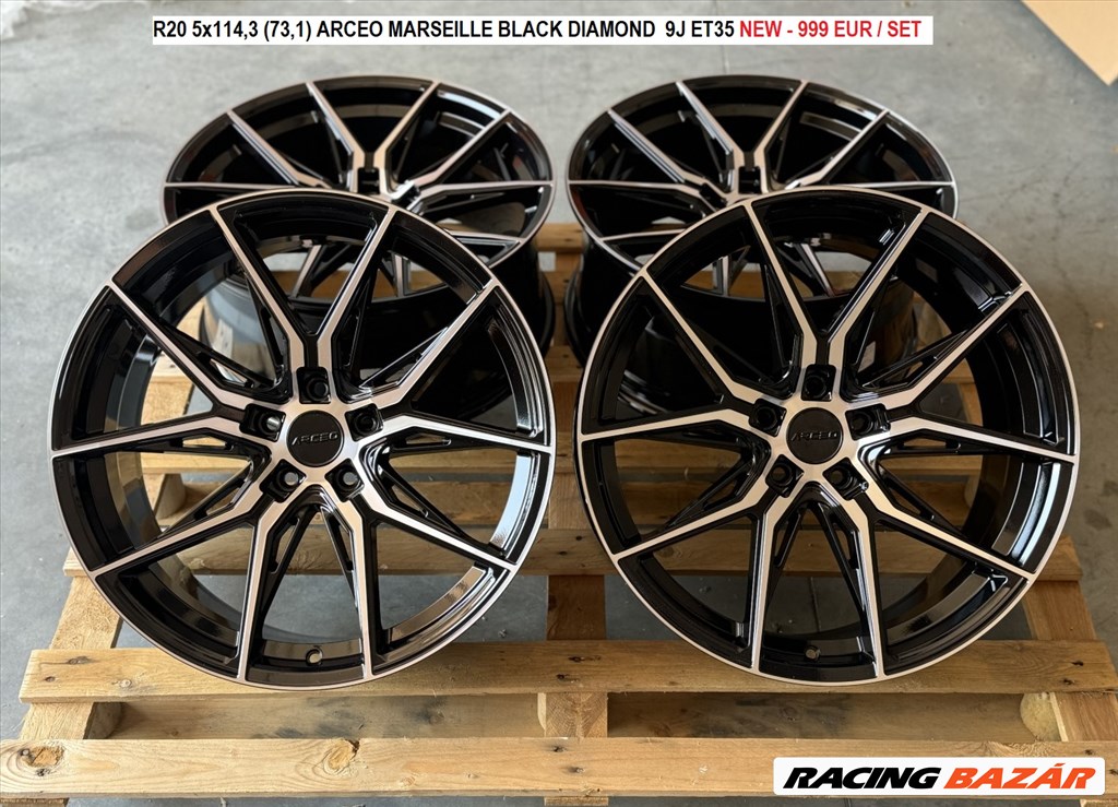 R20 5x112 (73,1) ARCEO MARSEILLE BLACK DIAMOND 9J ET35 9x20 20" 20col új alufelnik felnik 1. kép