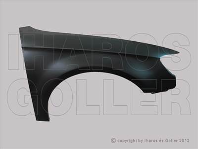 Audi A3 2012-2016 3ajtós - Első sárvédő jobb (acél)