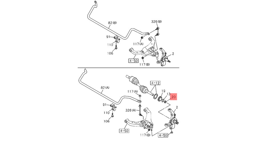 8944077080 Isuzu D-Max Csonkállvány - Féltengely Tűgörgős Csapágy TFS 2012-2019 3. kép