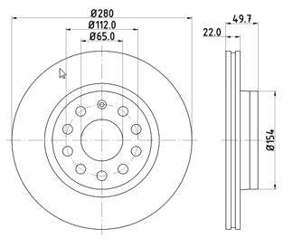 MTR 12108504 - féktárcsa AUDI SEAT SKODA SKODA (SVW ) VW