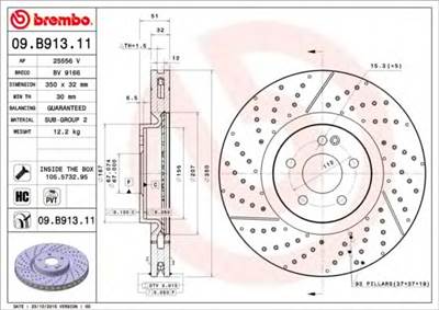 BREMBO 09.B913.11 - féktárcsa MERCEDES-BENZ