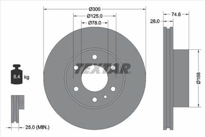 féktárcsa TEXTAR 92155900 for IVECO