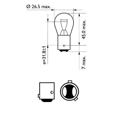 izzó, féklámpa/zárófény PHILIPS 12594CP for CASE IH, VOLVO, LIEBHERR, VW, … 3. kép