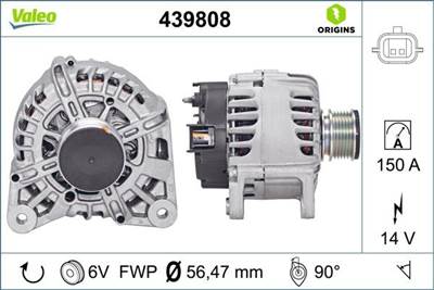generátor VALEO 439808 for RENAULT, DACIA, MERCEDES-BENZ