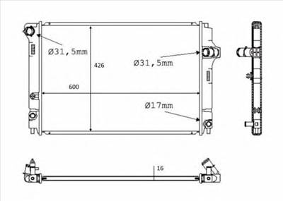 NRF 58382 - Vízhűtő (Hűtőradiátor) TOYOTA