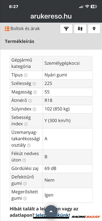  Új 0 Km-es Hankook Ventus S1 evo3 K127 XL 225/55 R18 Prémium Gumiabroncs olcsón 3. kép