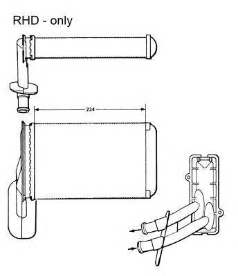 NRF 58623 - Hőcserélő, belső tér fűtés AUDI SEAT SKODA VW