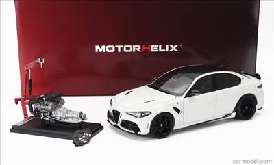 ALFA ROMEO GIULIA GTA 2021 WITH ENGINE AND ACCESSORIES - FULL OPENINGS BIANCO TROFEO WHITE MET