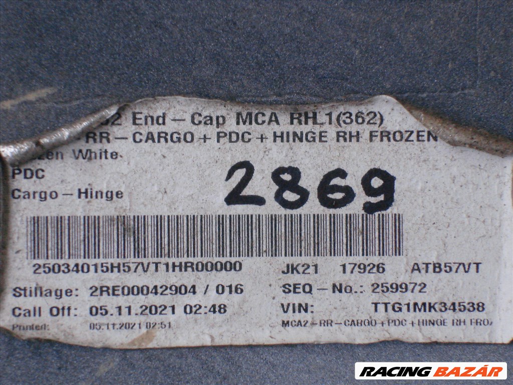 Ford Tranzit Custom Jobb hátsó lökhárító JK21-17926-P 2012-től 5. kép