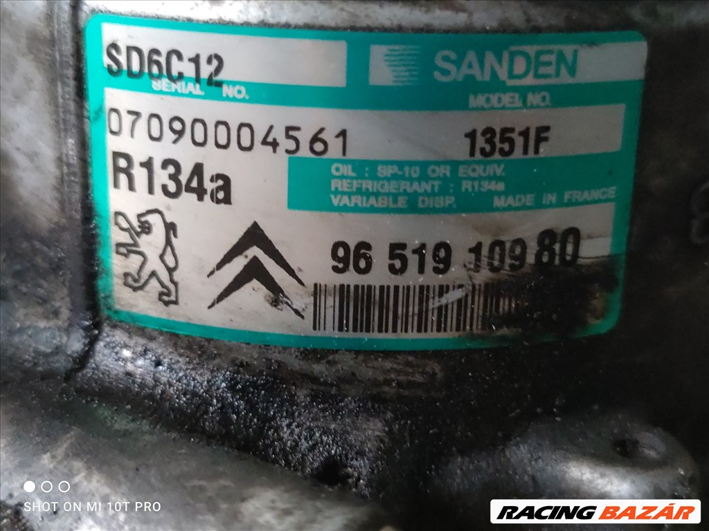 Peugeot 307 140 klíma kompresszor  9651910980 3. kép