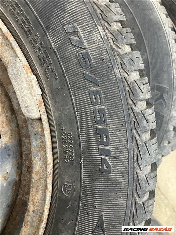  5x100 lyukosztású 14". coll 175/65 újszerű téli gumi lemezfelnin  6. kép