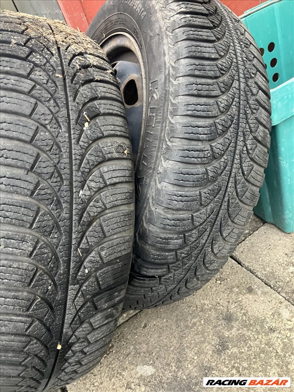  5x100 lyukosztású 14". coll 175/65 újszerű téli gumi lemezfelnin  8. kép