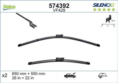 törlőlapát VALEO 574392 for PEUGEOT, CITROËN, FIAT, OPEL, …