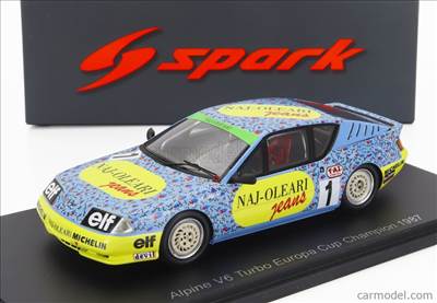 RENAULT ALPINE V6 TURBO N 1 EUROPA CUP CHAMPION 1987 M.SIGALA LIGHT BLUE YELLOW