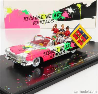 CADILLAC ELDORADO BIARRITZ CABRIOLET 1959 - PARADE DES PILOTES TEAM REBELLION RACING 24h LE MANS 2019 T.LAURENT - G.MENEZES - N.BERTHON WHITE PINK BLACK