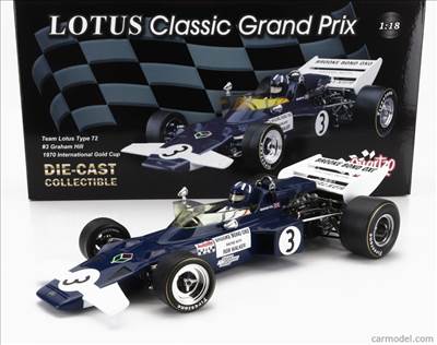 LOTUS F1 72 N 3 INTERNATIONAL GOLD CUP 1970 GRAHAM HILL WHITE BLUE