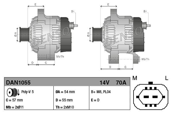generátor DENSO DAN1055 for OPEL 3. kép