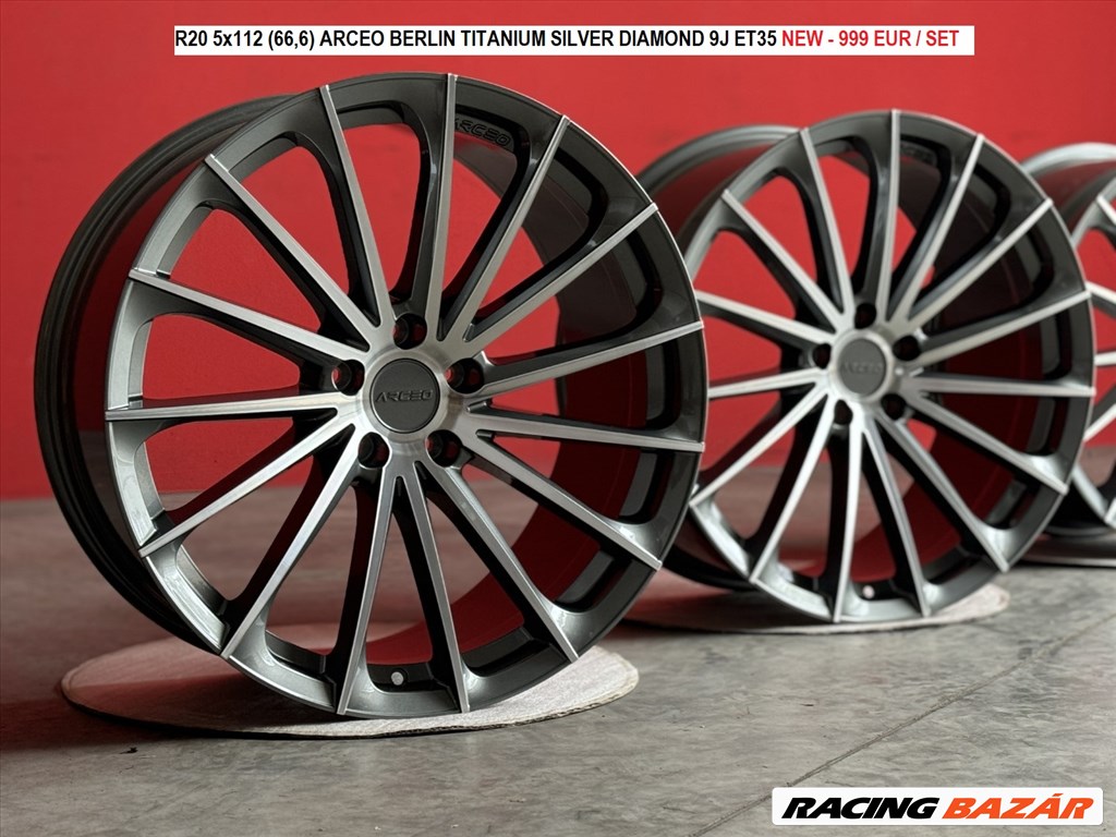 R20 5x112 (66,6) ARCEO BERLIN TITANIUM SILVER DIAMOND 9J ET35  9x20 20" új alufelnik 1. kép