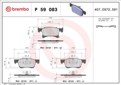 BREMBO P 59 083 - fékbetét OPEL VAUXHALL