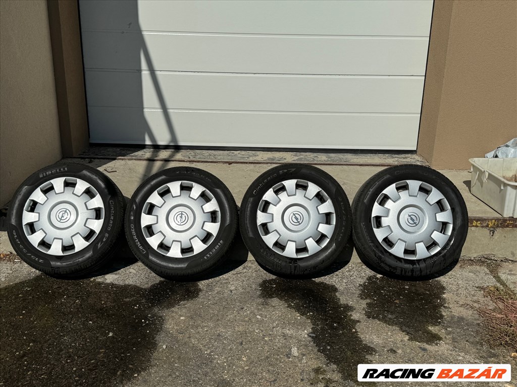 Opel Astra 215/55R16 nyári acélkerék garnitúra dísztárcsákkal 1. kép