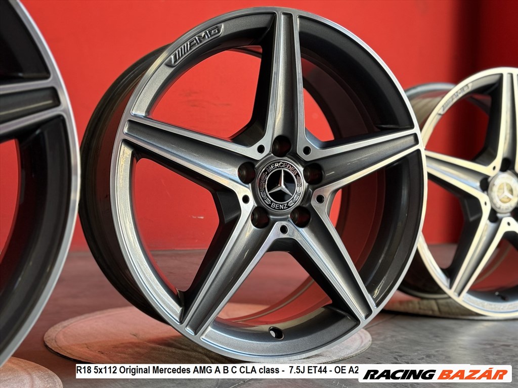 R18 5x112 Original Mercedes AMG A B C CLA class -  7.5J ET44 gyári alufelnik felnik 1. kép