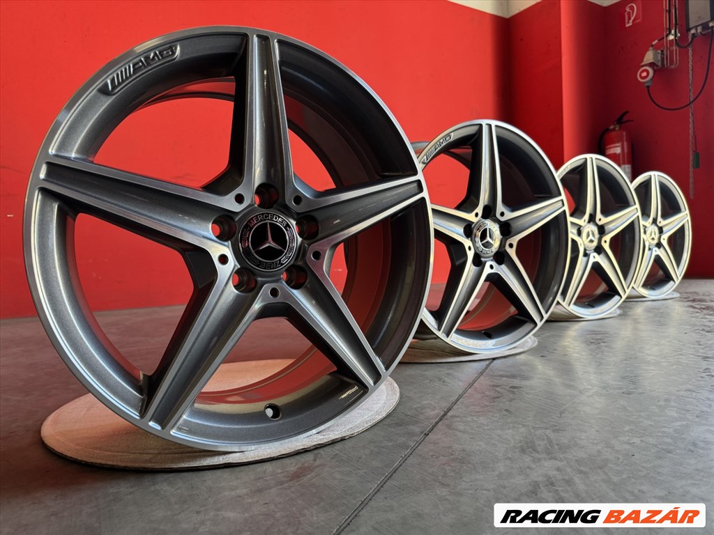 R18 5x112 Original Mercedes AMG A B C CLA class -  7.5J ET44 gyári alufelnik felnik 2. kép