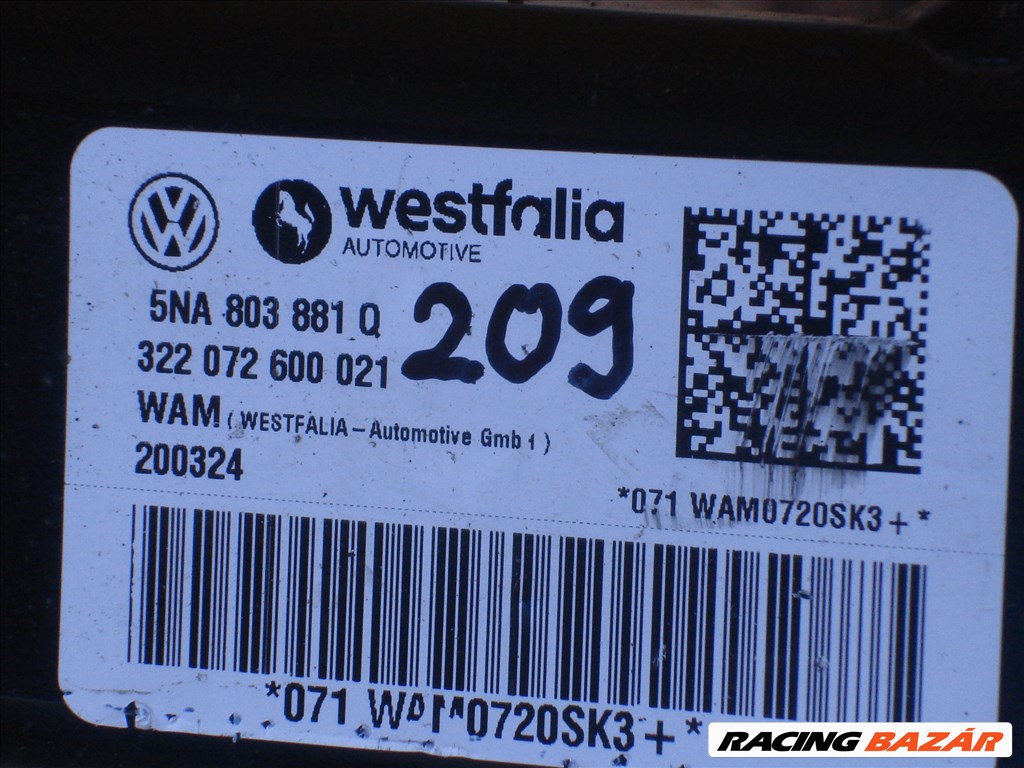 VW Tiguan 5N elektromos Vonóhorog 5NA803881Q 2016-tól 5. kép