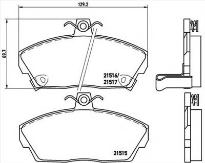 BREMBO P 28 020 - fékbetét CHRYSLER HONDA LAND ROVER MG ROVER