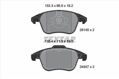 Fékbetét készlet TEXTAR 2614501 for DS