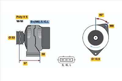 generátor BOSCH 0 986 041 170 for TOYOTA