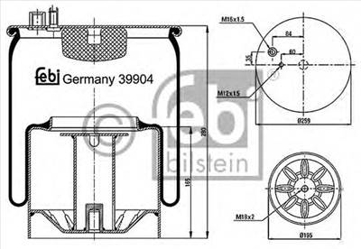 FEBI BILSTEIN 39904 - Légrugó rugótömb ERF MAN