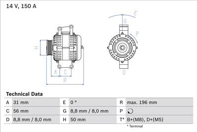 generátor BOSCH 0 986 043 910 for MERCEDES-BENZ