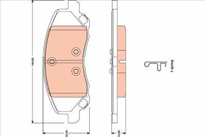 fékbetétkészlet, tárcsafék TRW GDB4141 for CHRYSLER, DODGE, JEEP, LANCIA