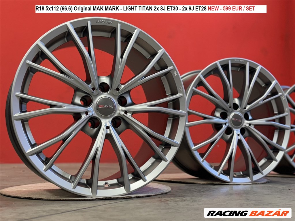 R18 5x112 (66.6) Original MAK MARK - LIGHT TITAN kétszéles új alufelnik 1. kép