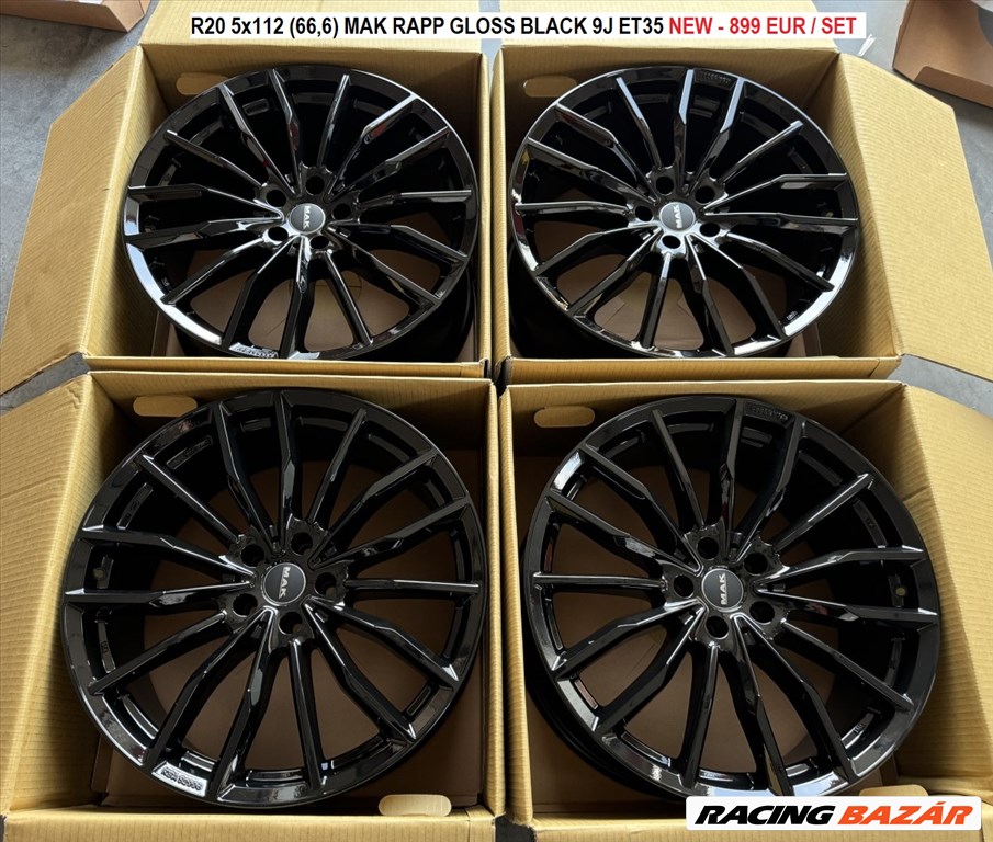 R20 5x112 (66,6) MAK RAPP GLOSS BLACK 9J ET35  9x20 20" 20col új alufelnik felnik 3. kép