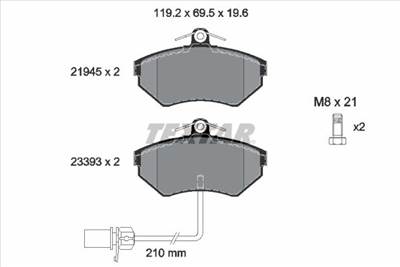 Fékbetét készlet TEXTAR 2194504 for SEAT, VW, AUDI, SKODA, …