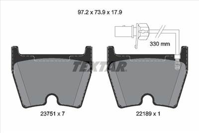 Fékbetét készlet TEXTAR 2375104 for SEAT, SKODA, VW, AUDI