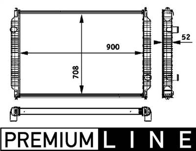 hűtő, motorhűtés MAHLE CR 720 000P for BOVA, NEOPLAN, IVECO, DAF, …