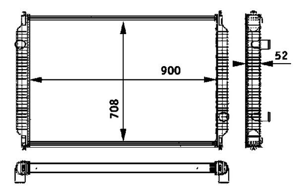 hűtő, motorhűtés MAHLE CR 720 000P for BOVA, NEOPLAN, IVECO, DAF, … 2. kép