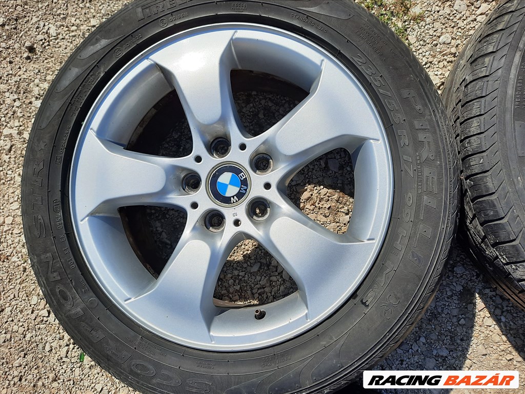BMW X3 (E83) gyári 17 colos alufelni:5x120 8Jx17 Et46 Style204, rajta kopott gumi  5. kép