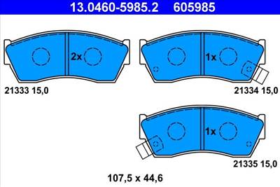 Fékbetét készlet ATE 13.0460-5985.2 for SUZUKI, SUBARU