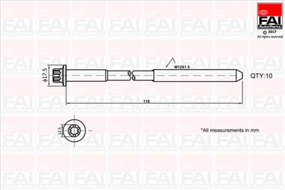 FAI AutoParts B1401 - hengerfejcsavar készlet ARO MITSUBISHI NISSAN OPEL RENAULT SUZUKI VAUXHALL VOL