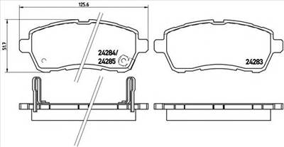 BREMBO P 16 013 - fékbetét AUDI (FAW) CHANGAN (CHANA) DAIHATSU FORD (CHANGAN) MAZDA MAZDA (CHANGAN) 