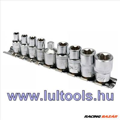 Dugókulcs készlet 9 részes külső Torx 1/4", 3/8" CrV